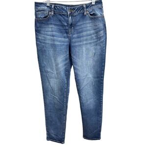 Maurices Womens Blue Denim Jeans Size 7 8 Slim Fit Stretch Medium Wash‎